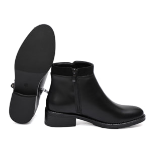 Stivaletti in simil pelle con lampo dorata