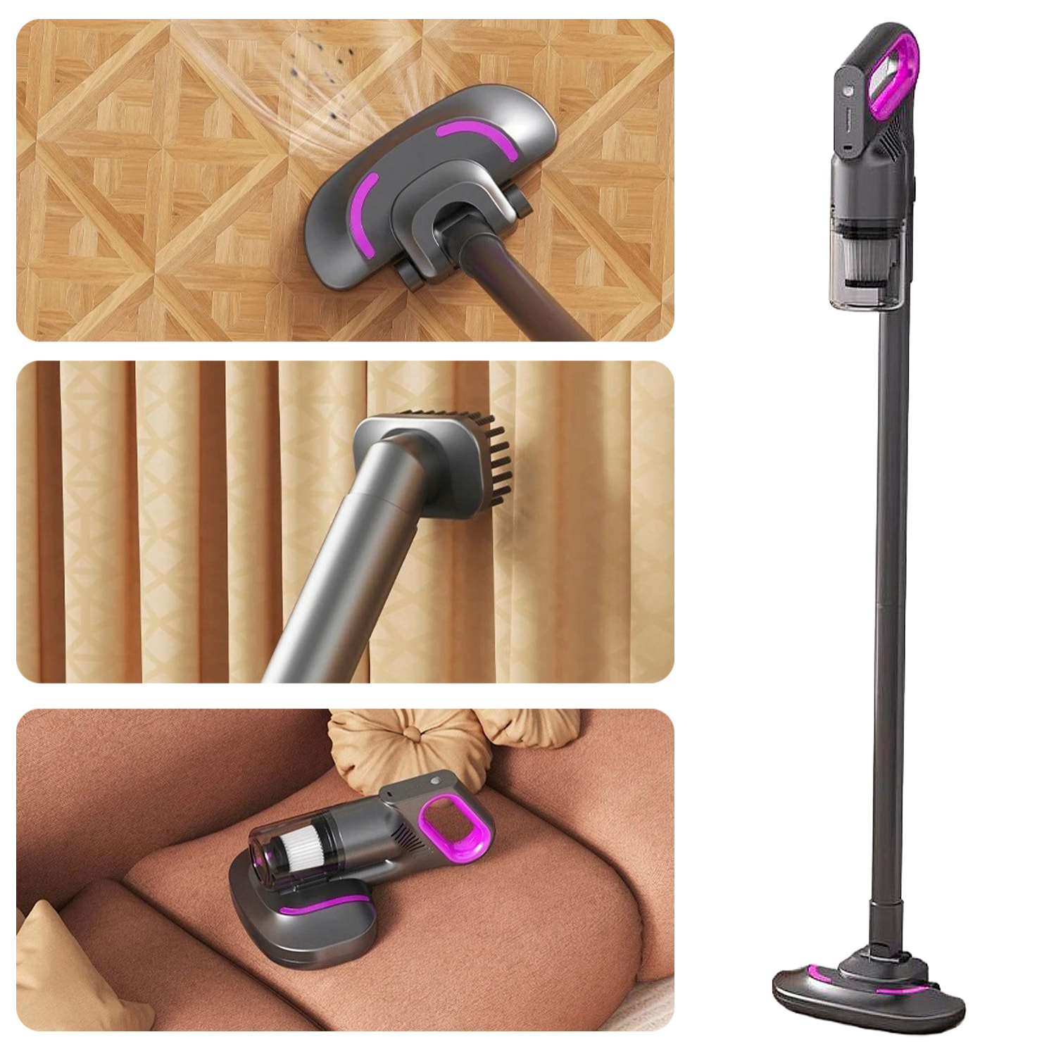 Aspirapolvere Portatile multifunzione 3 in 1 con 3 livelli di aspirazione e 11kPa. Include 3 testine.