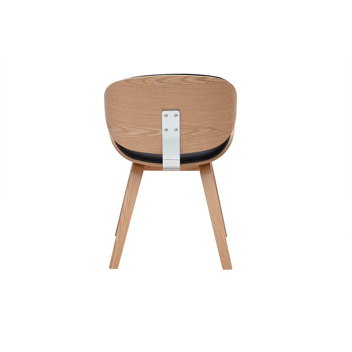 Chaise design noire et bois clair WALNUT