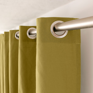 Rideau coloré en pur coton 8 œillets - Bronze