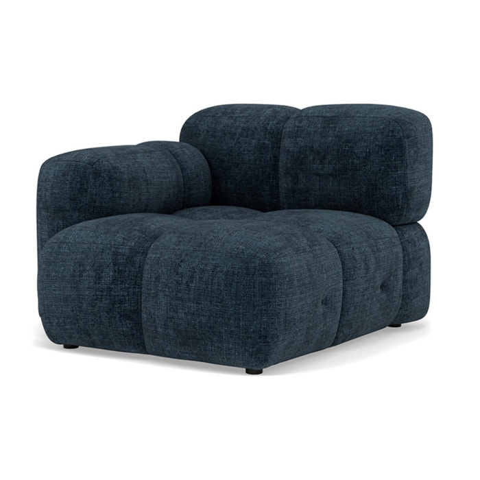 Grace - module d'assise gauche en velours texturé - Bleu