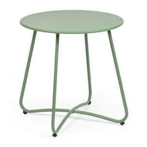 Tavolino rotondo AUSTIN in acciaio verde