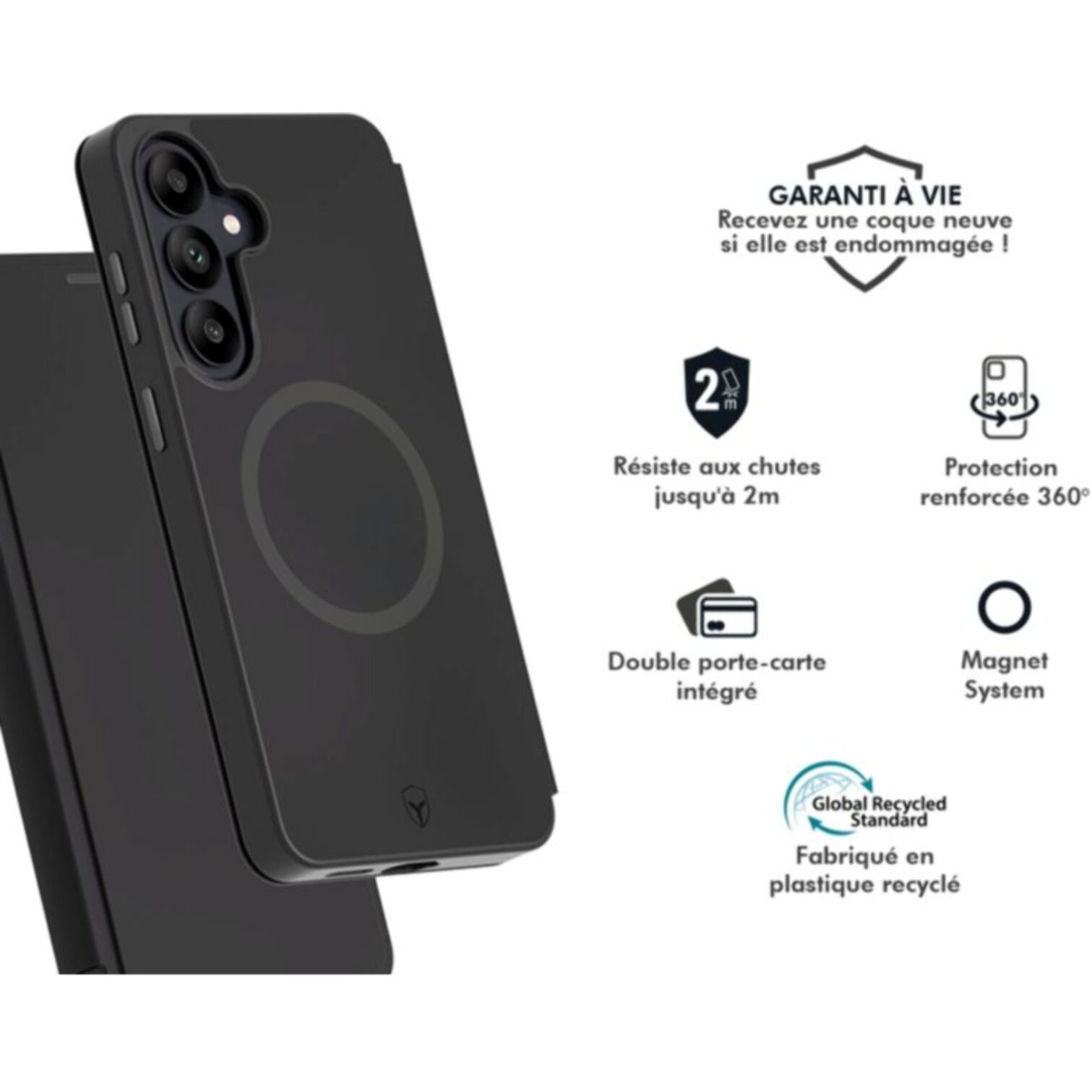 Coque FORCE CASE étui Magnet S26+ noir