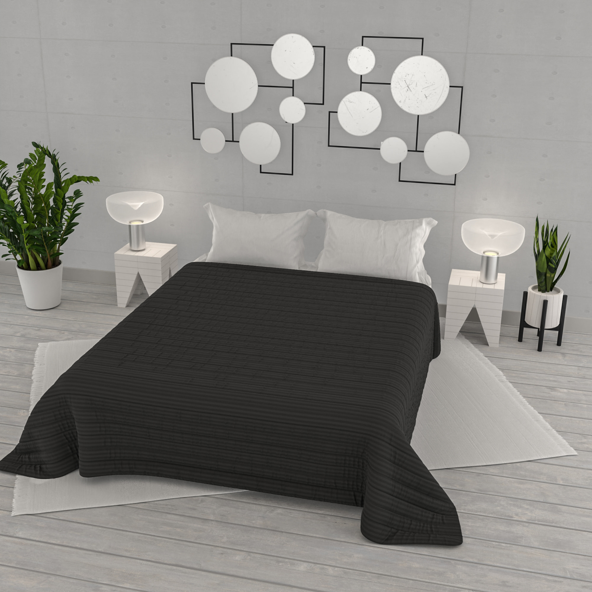 TRAPUNTINO ESTIVO SATIN STRIPES MATRIMONIALE