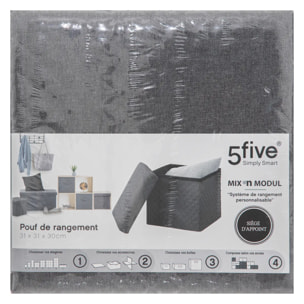 Pouf pliable 31x31cm "Mix N' Modul" gris anthracite