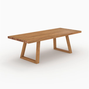 Table de jardin rectangulaire en bois de teck recyclé 10 personnes - Luma