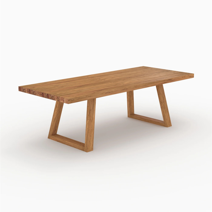 Table de jardin rectangulaire en bois de teck recyclé 10 personnes - Luma