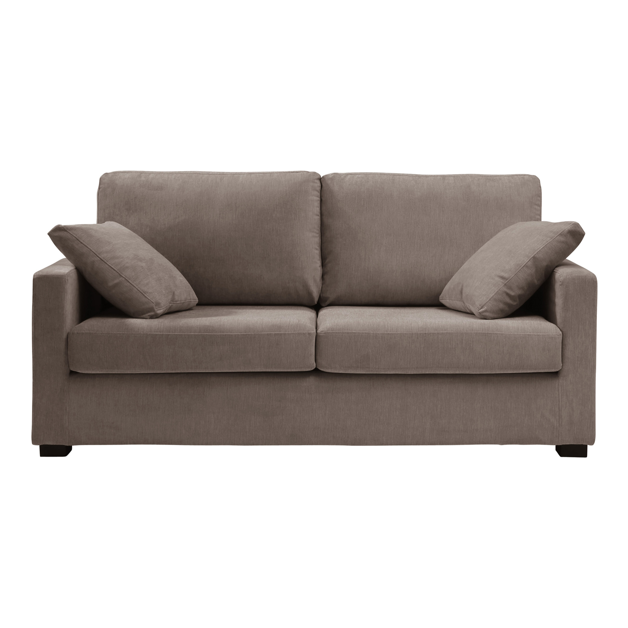 Canapé 3 pl LYS 175 cm fixe tissu Moderne Taupe - 100% déhoussable - Fabriqué en France