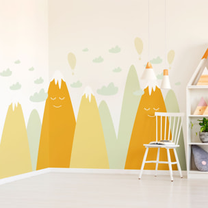 Stickers muraux enfants - Décoration chambre bébé - Autocollant Sticker mural géant enfant montagnes scandinaves EMAKA