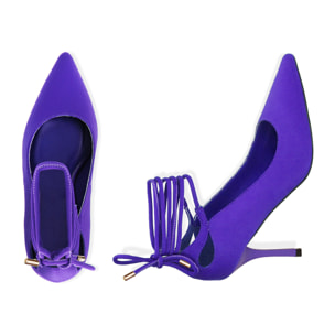 Décolleté viola in lycra, tacco 8,5 cm