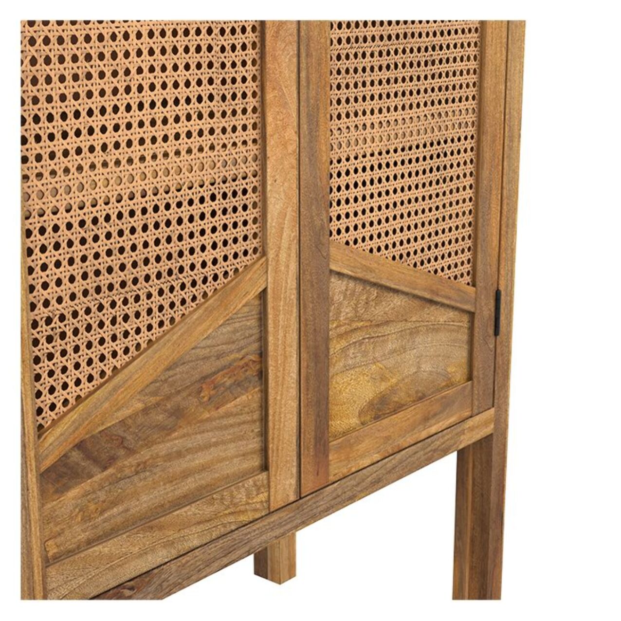 Armoire en cannage et bois 2 portes - Tiki