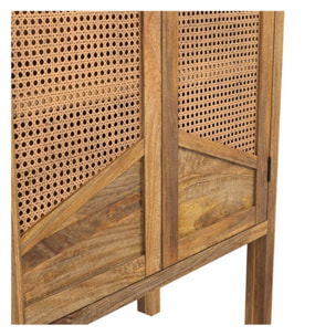 Armoire en cannage et bois 2 portes - Tiki