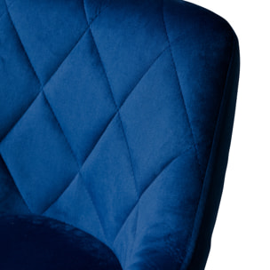 Tabouret de bar en velours bleu ROBIN