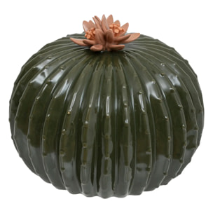 Cactus déco céramique H15cm vert de gris