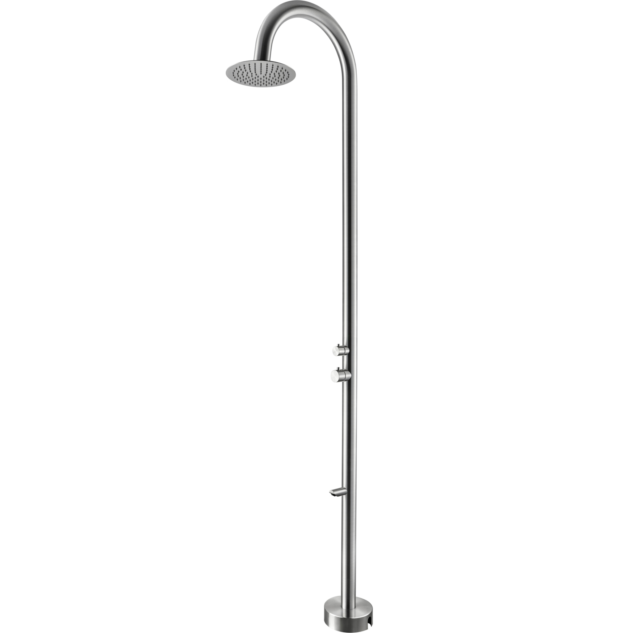 Douche extérieure acier inoxydable 316L, eau chaude/froide, grande tête de douche orientable de 25 cm, rince-pieds (TS1007)