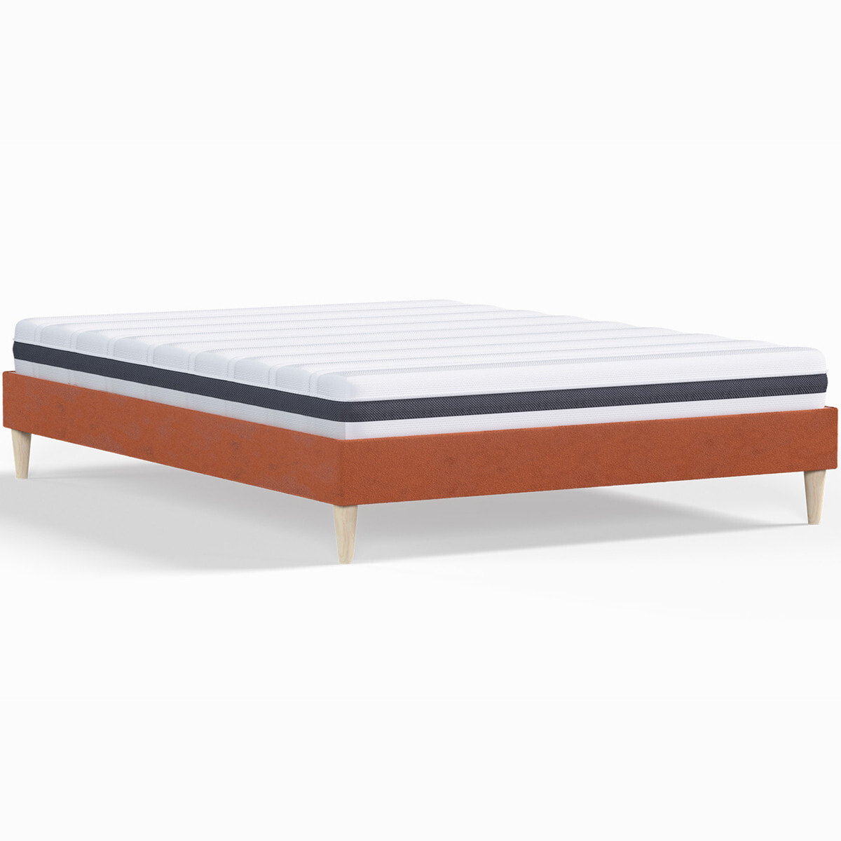 Pack lit en velours + Matelas ressorts et Mousse HR - DINA & HYGIOSPRING