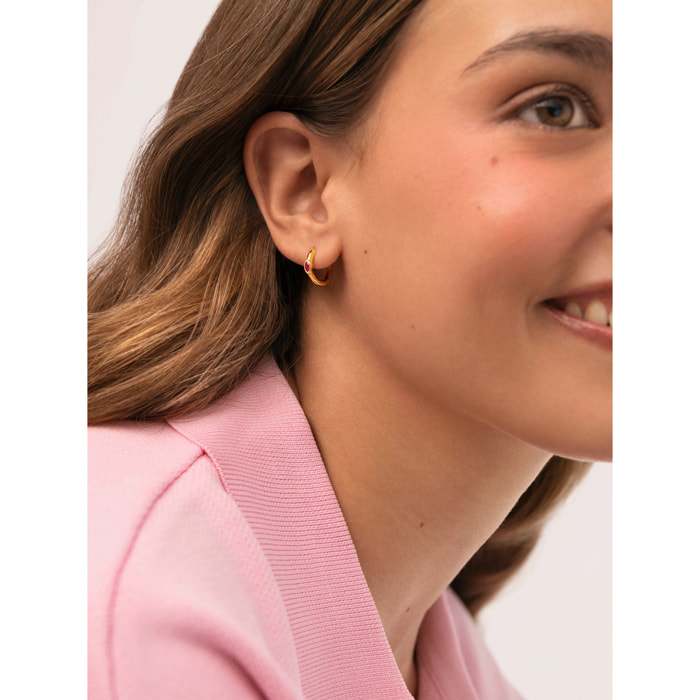 Pendientes Aro Alma Rosé Baño Oro