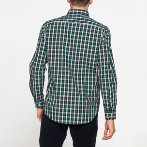 CAMICIA FANTASIA TINTO FILO CON COLLO BUTTON-DOWN