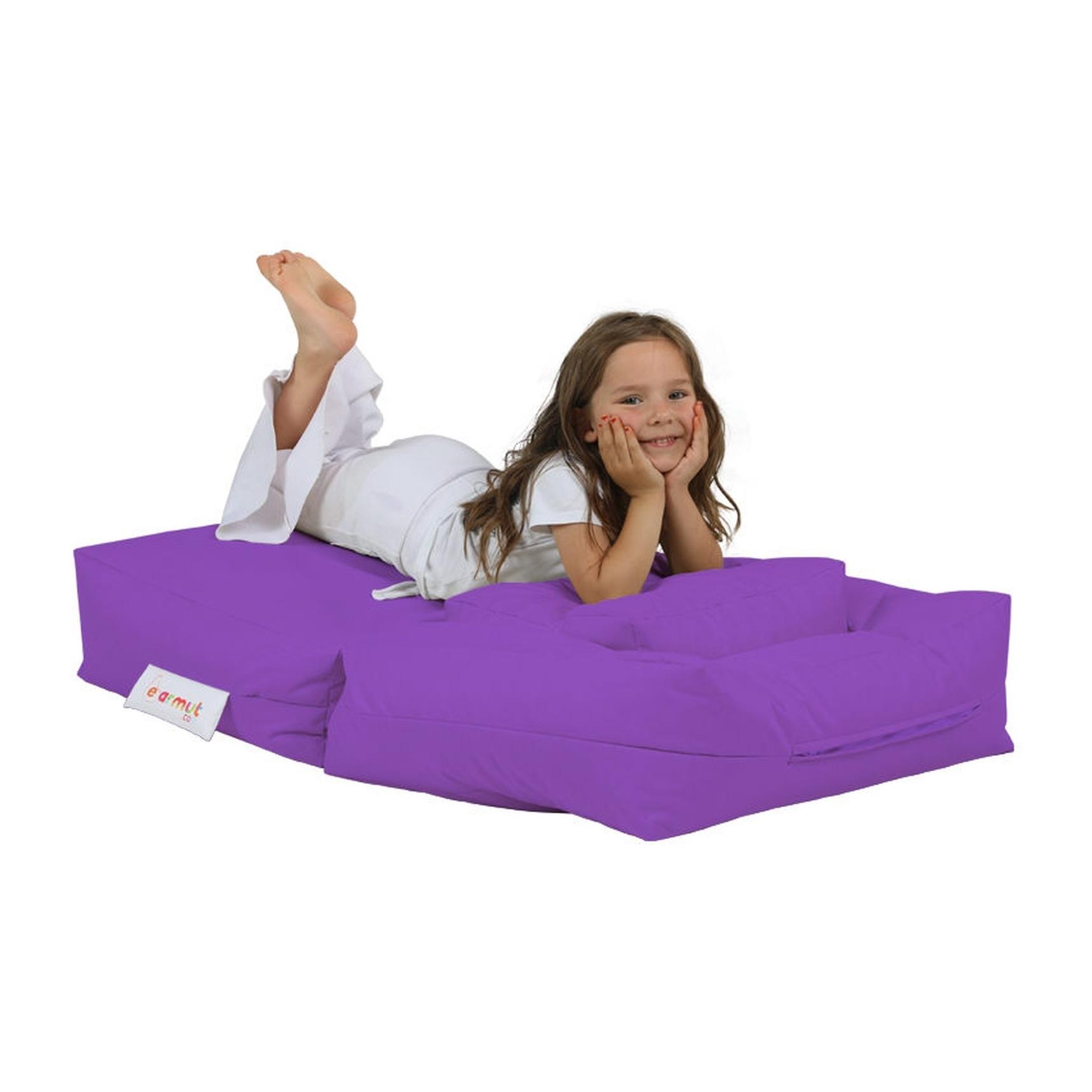 Sillón + puf para niños para exteriores morado