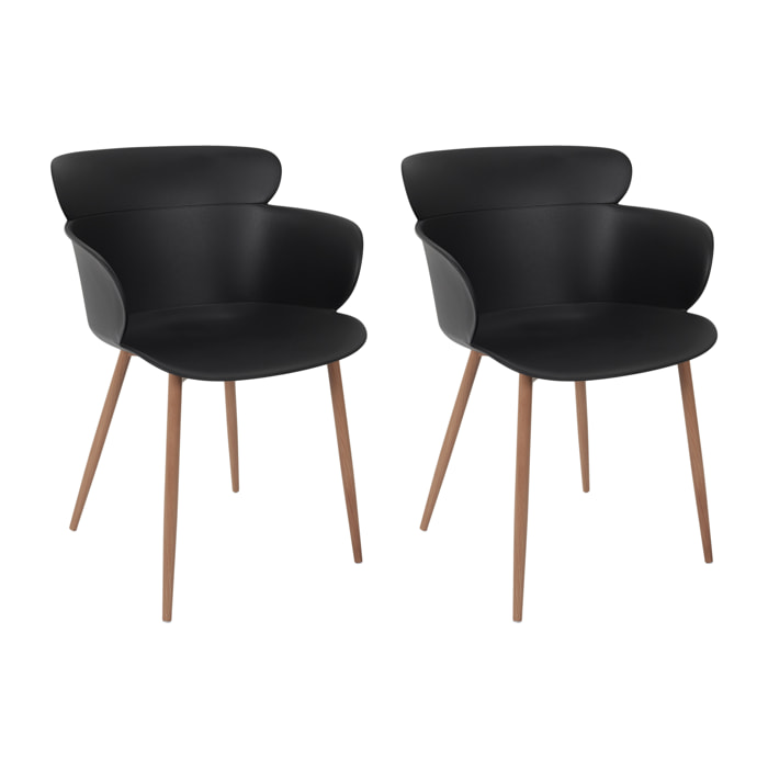 Fauteuil Lorens Noir - Lot De 2