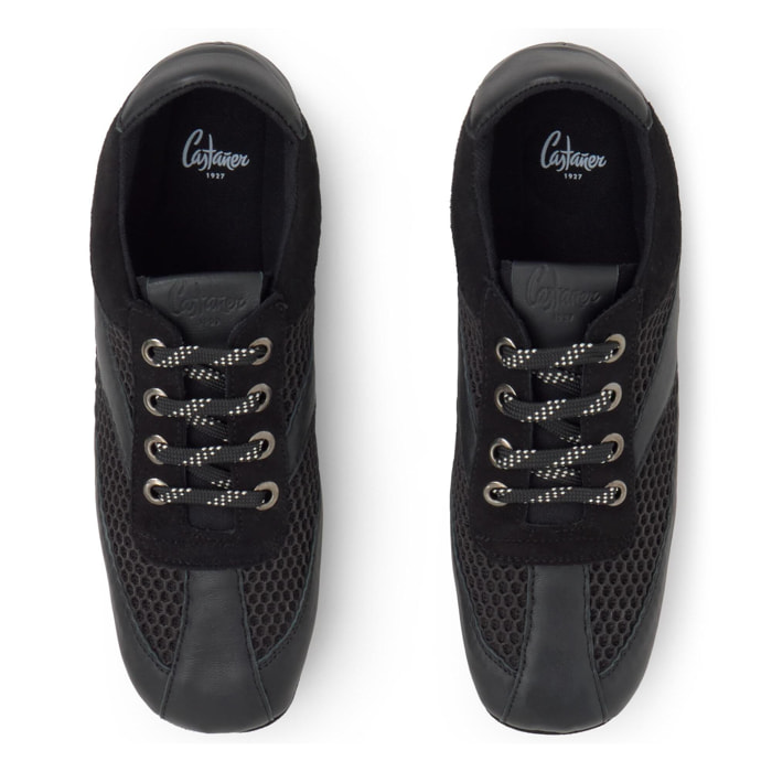 Sneaker Luisa en napa y ante con cierre de cordones