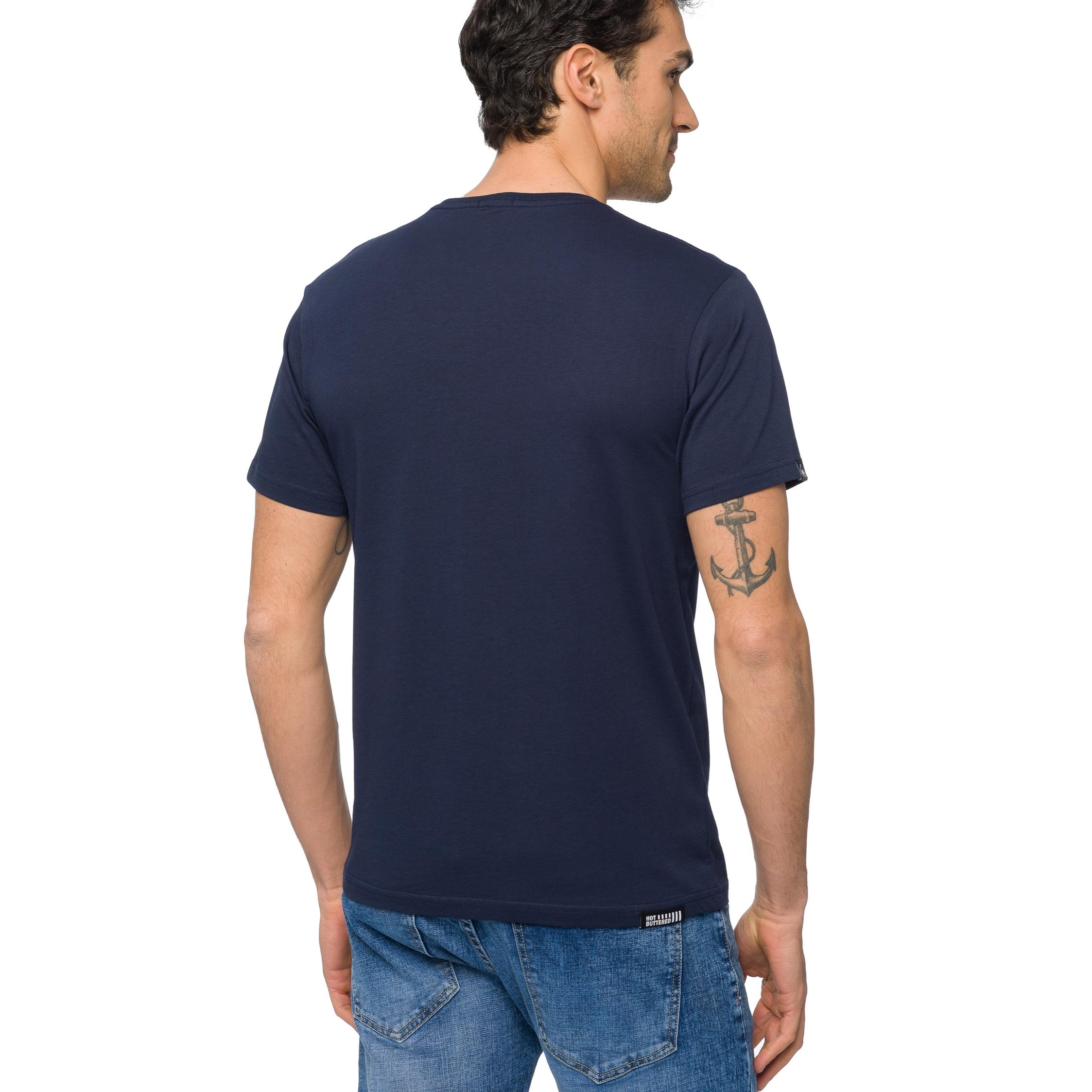 T-shirt in cotone 150 gr Hot Buttered Barrell Colore Blu Navy