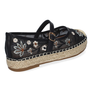 Bailarina Estilo Apargata con Yute para Mujer, Diseño Moderno Floral, Comodo y Elegante