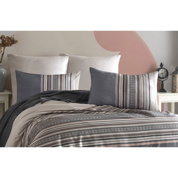 Parure housse de couette et taie(s) d'oreiller coton imprimé