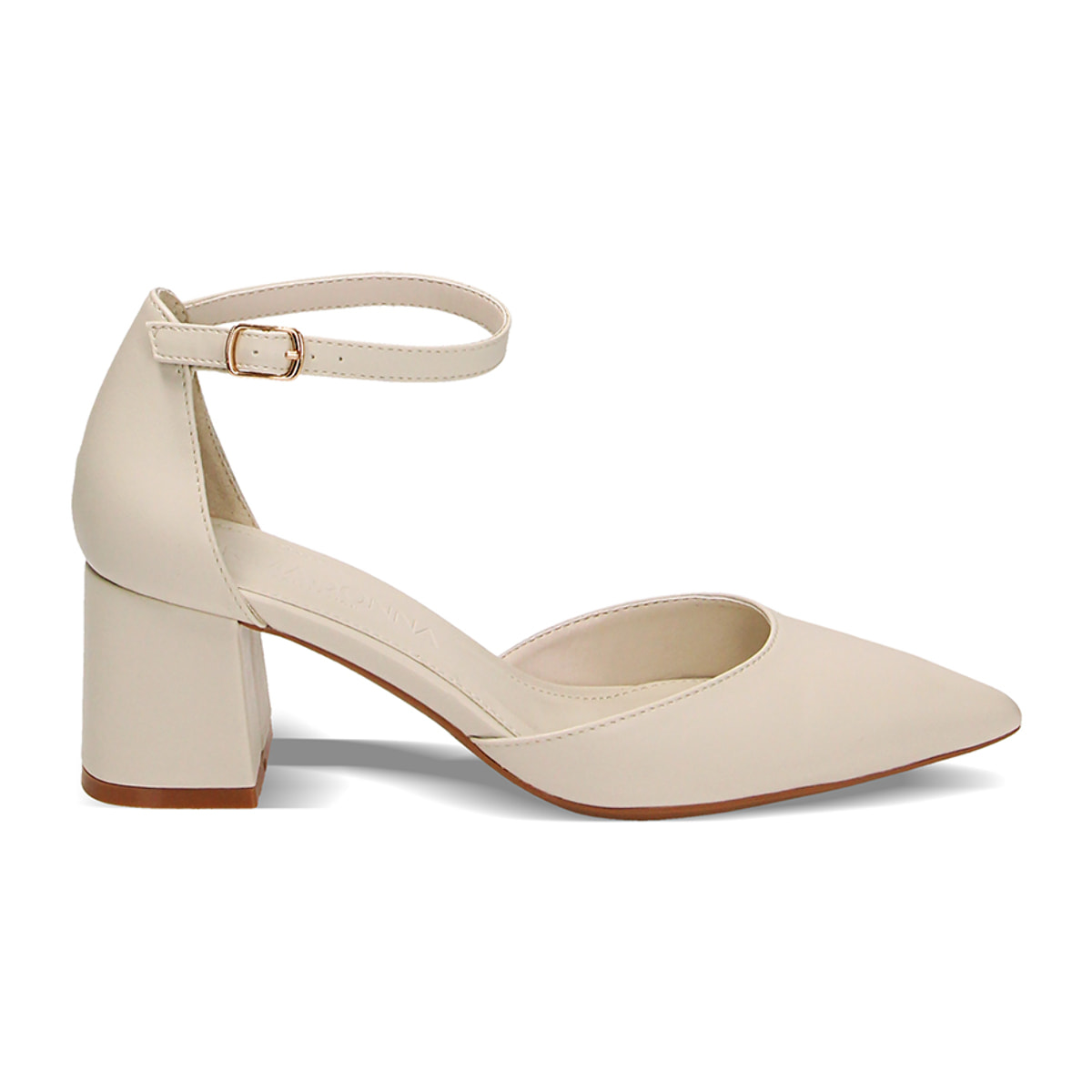 Décolleté Open Shank panna, tacco 6 cm