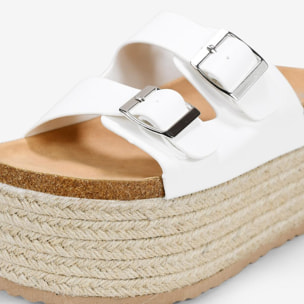 Sandalias con plataforma blancas de esparto