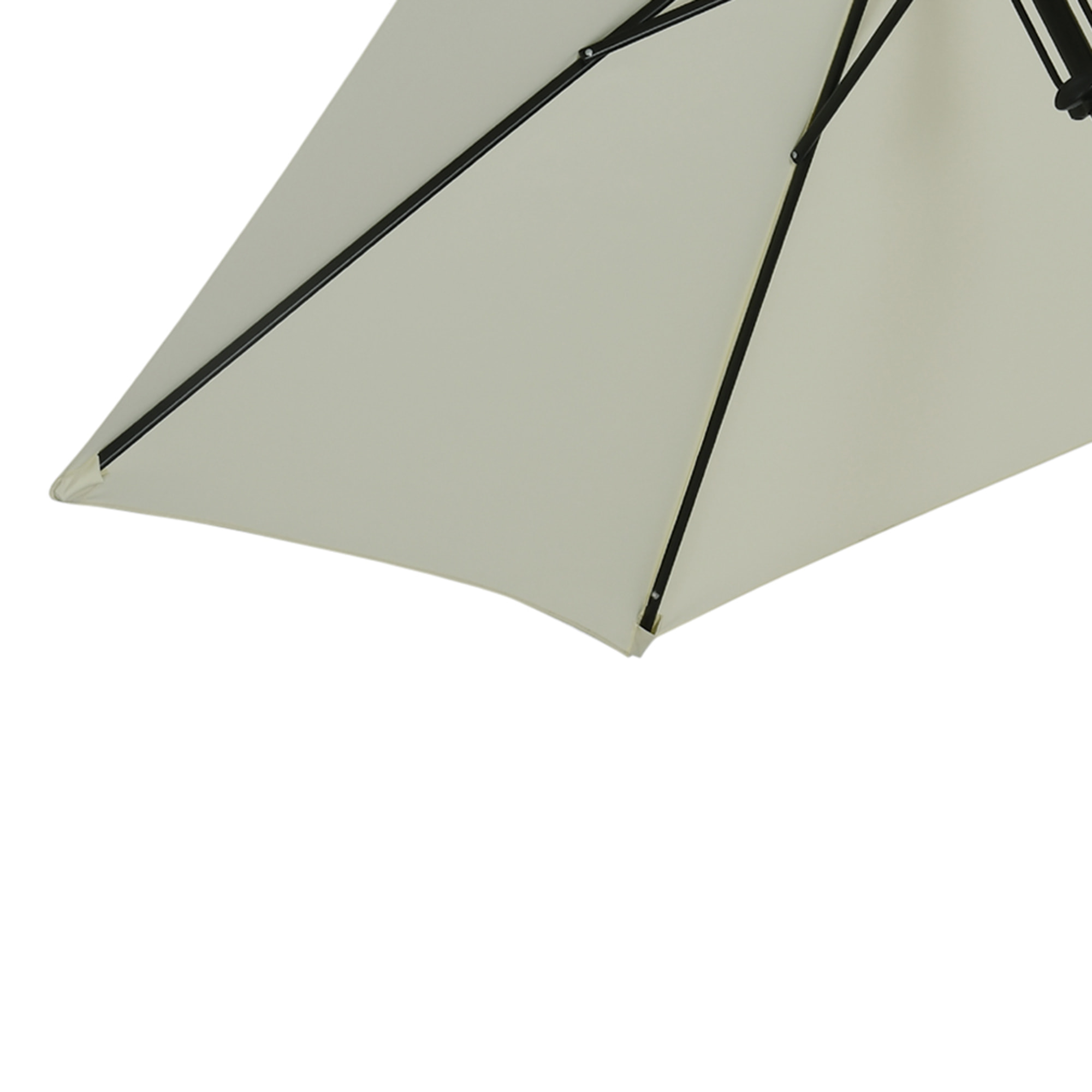 Parasol inclinable octogonal  Ø 2,65 x 2,35H m métal époxy noir polyester haute densité 180 g/m² gris clair