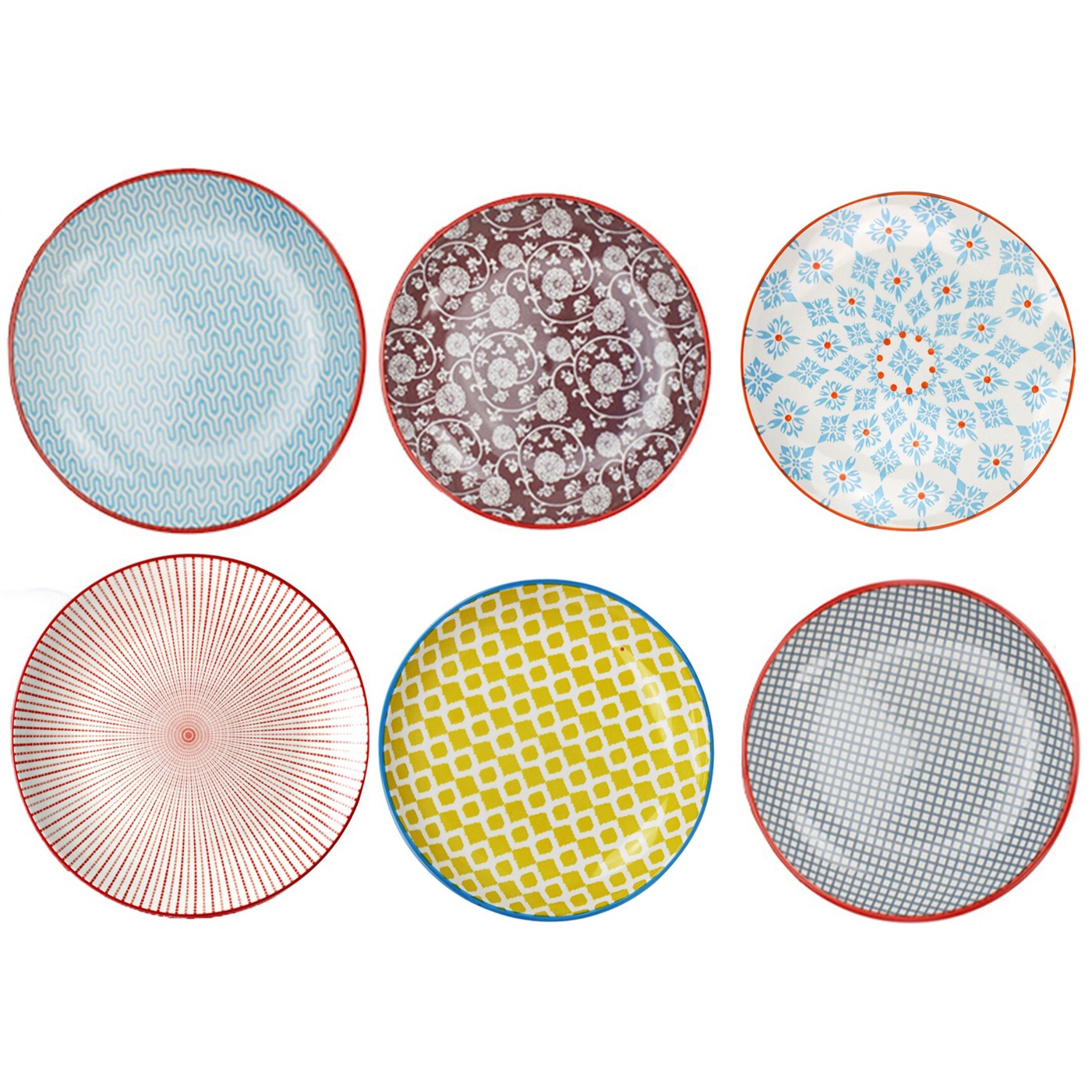 Lot de 6 assiettes à dessert design 1, SABAE