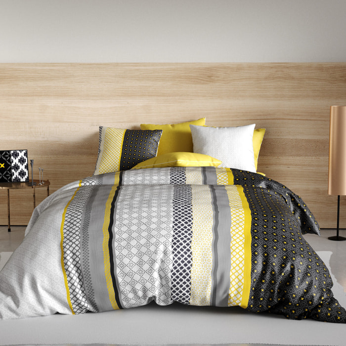 Parure housse de couette 3pcs 100% coton 57fils - lumi