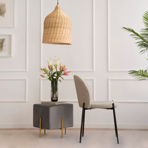 Pack de 6 chaises -tissu-couleur beige 48 x 85 x 55 cm