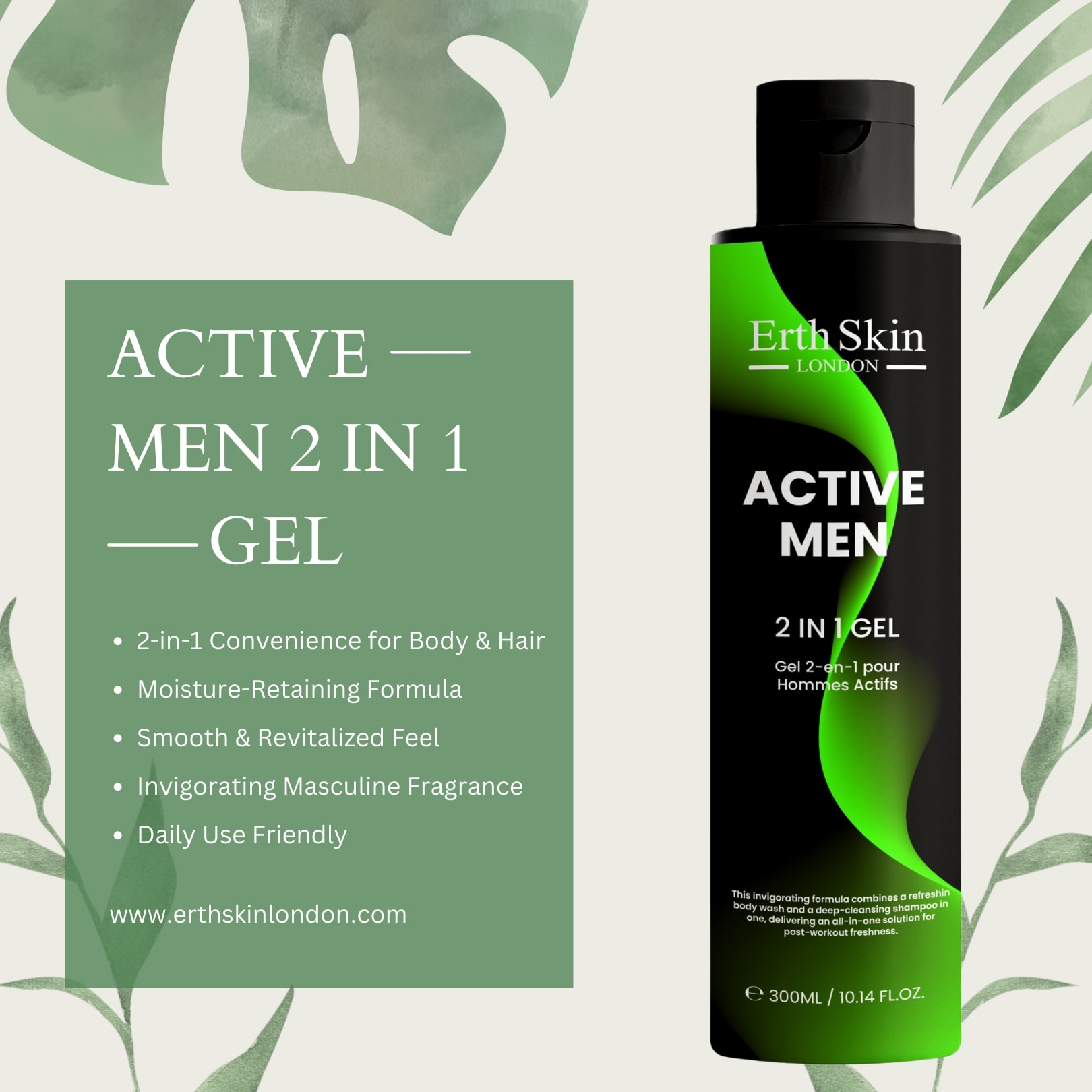 Gel de ducha 2 en 1 Active Men