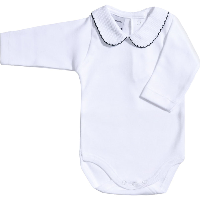 Body bebé manga larga cuello polo piqué