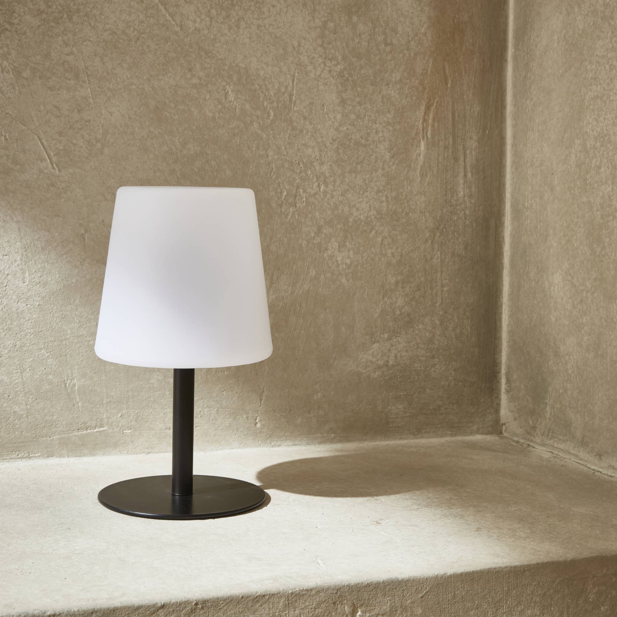 Lot de 2 lampes LED à poser de 28cm noire - Lampes de table décorative lumineuse. Ø 16cm