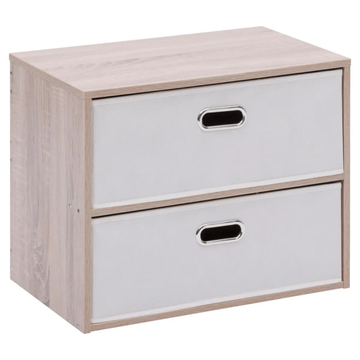 Commode Dress up 2 tiroirs beige