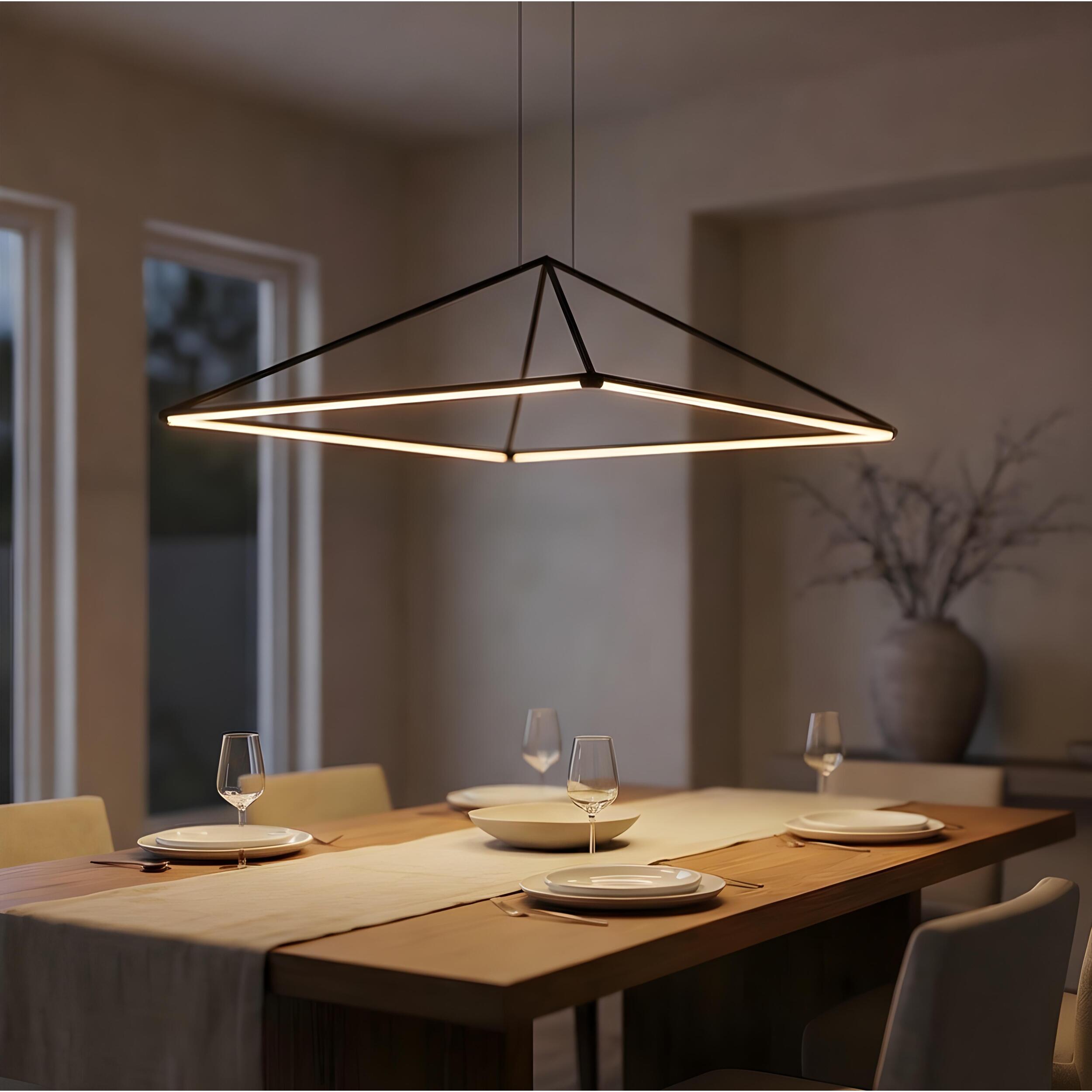 LEDS C4 Lámpara Colgante Tubs 900MM LED 29W Blanco Cálido 2700K Negro para Interior,
