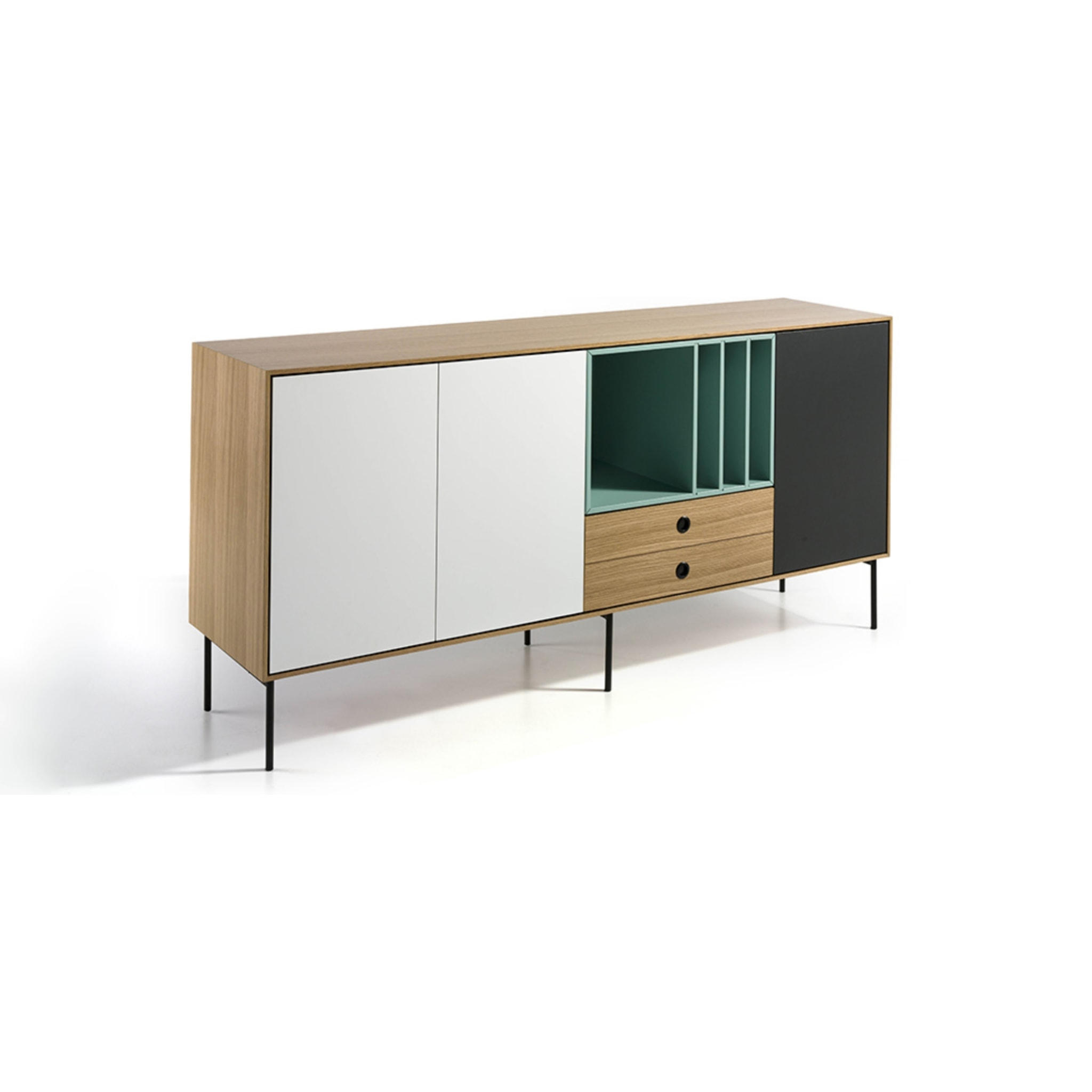 Mesa auxiliar – Roble y negro