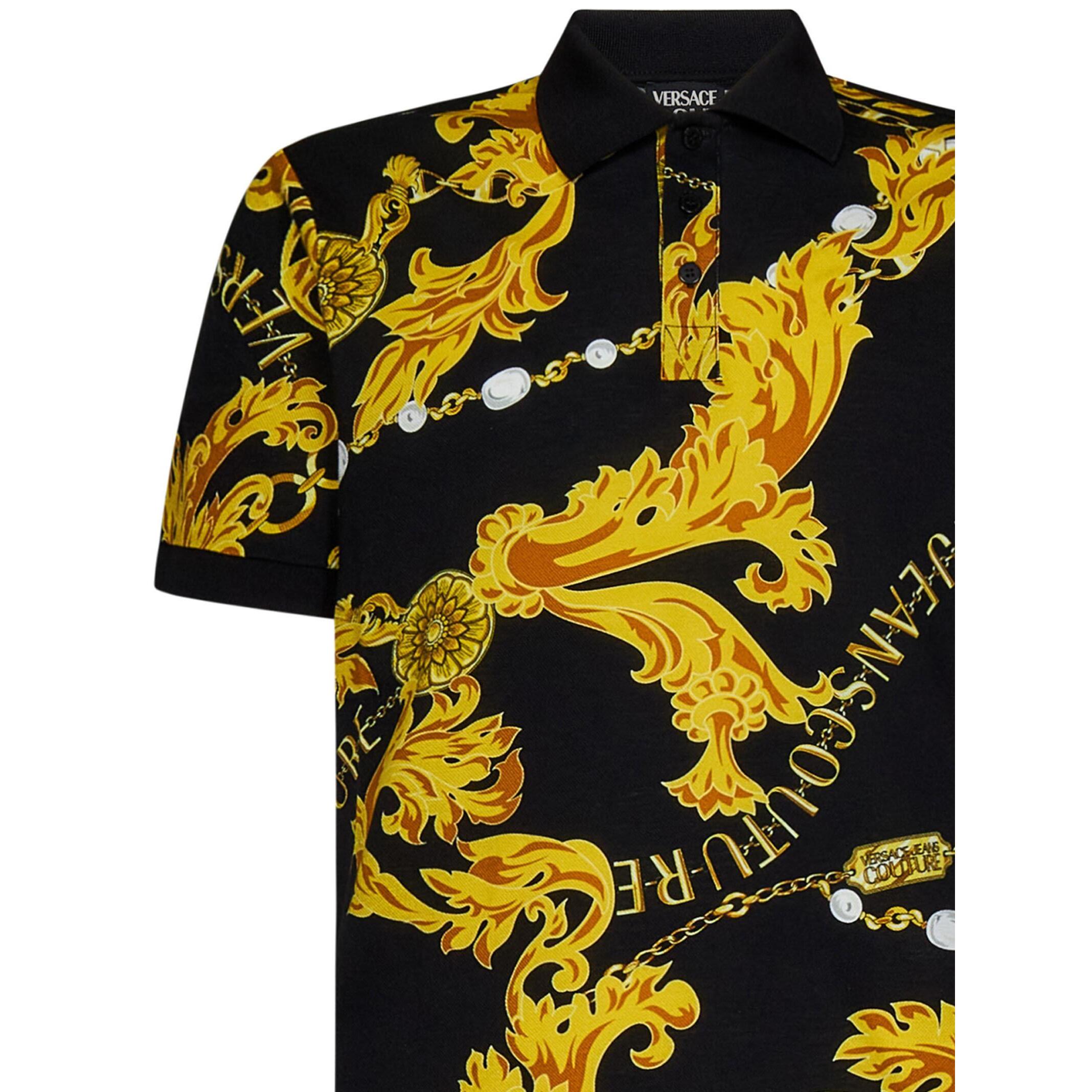 Versace Jeans Couture Maglietta polo a motivo barocco di Versace Jeans Couture