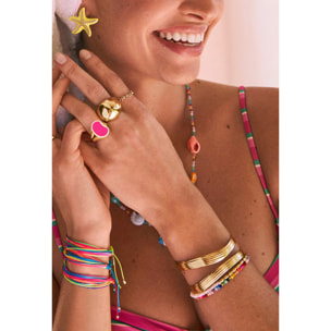 Brazalete Organic Sea Acero Baño Oro