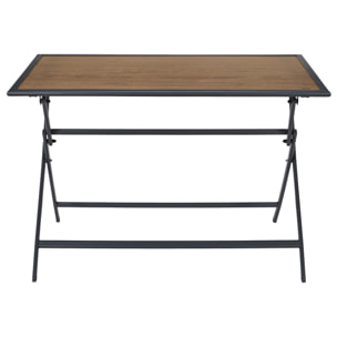 Table Metal Effet Bois Barcelone 110x70