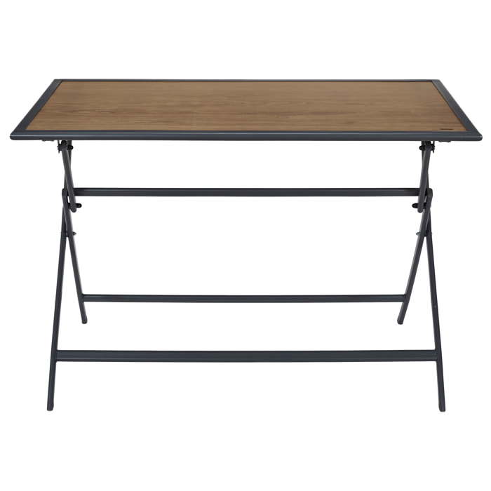 Table Metal Effet Bois Barcelone 110x70