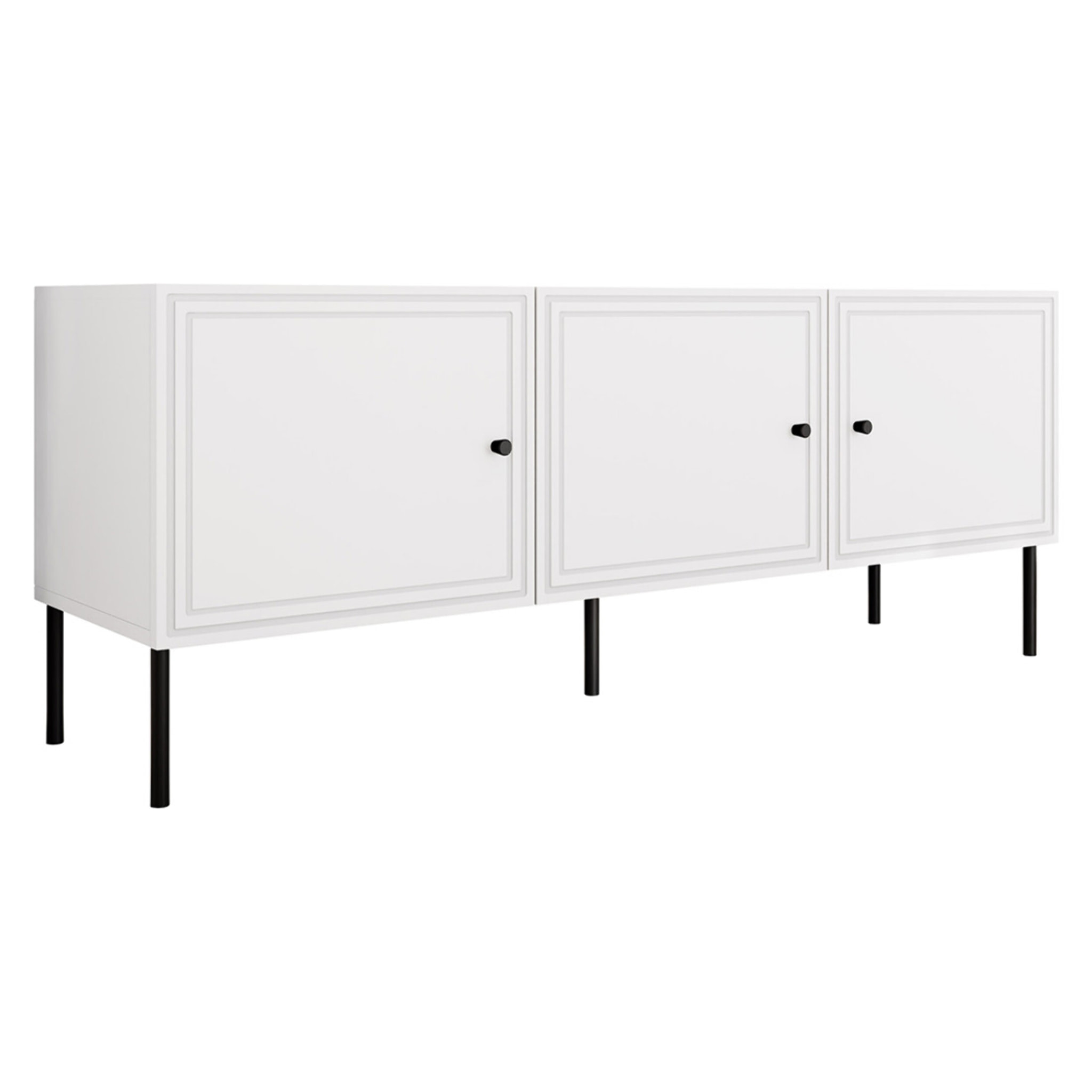 Lavaggi - meuble tv - 3 portes - 150 cm - Blanc