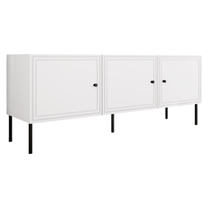 Lavaggi - meuble tv - 3 portes - 150 cm - Blanc