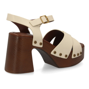 Sandalia plataforma tacón ancho para mujer