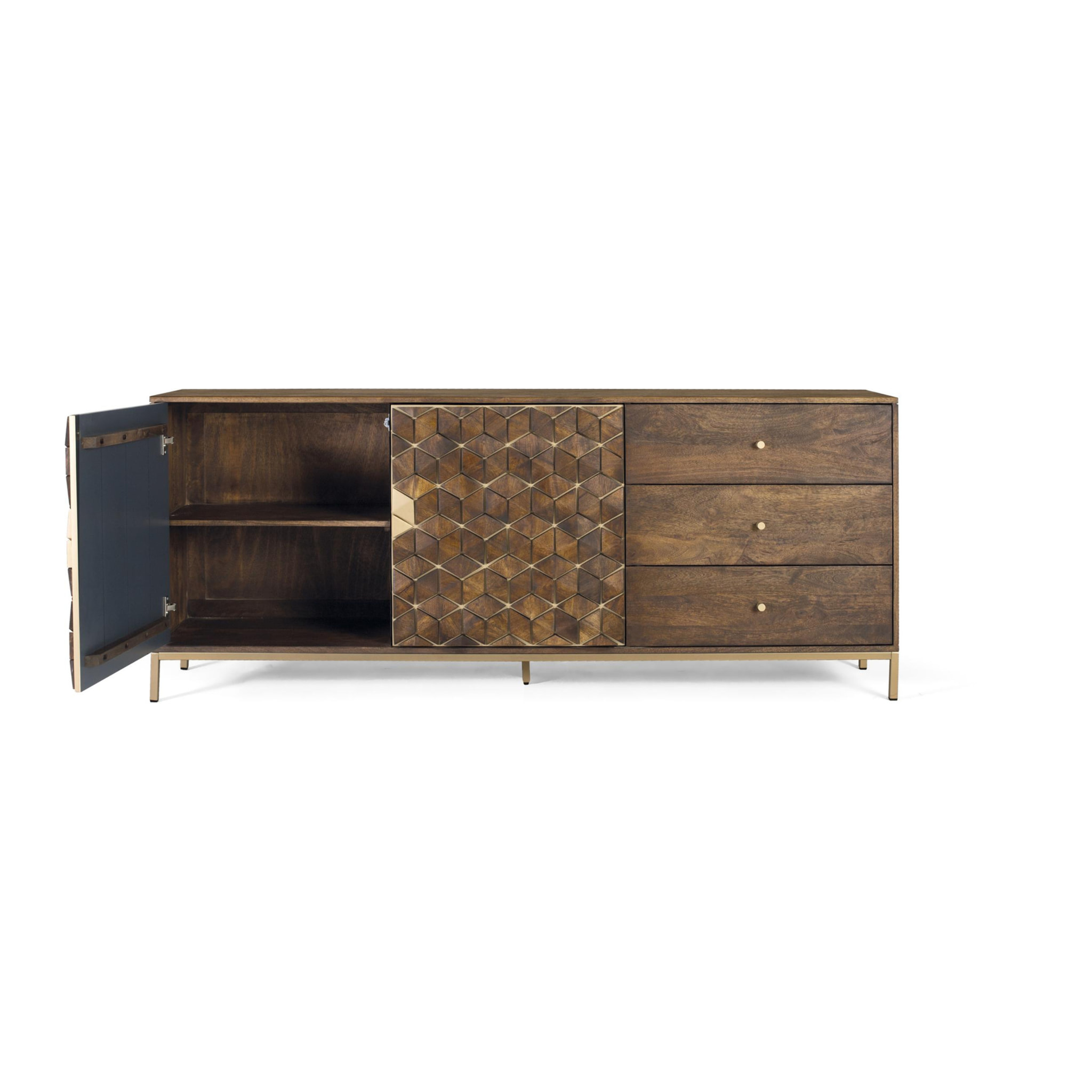 Aparador de Madera de Mango Estilo Rústico Moderno