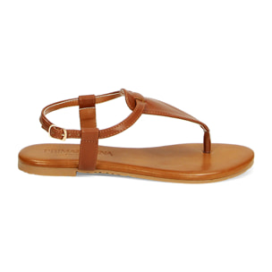 Sandalias planas marrones