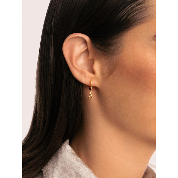 Orecchino Personalized Letter Argento Placcato Oro